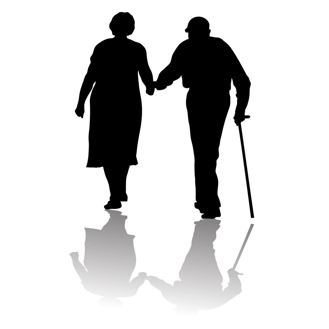 Silhouette Old Couple